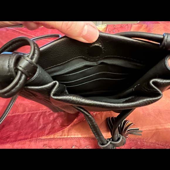 Fossil small leather bag w/multi-color fringed tassels - Picture 5 of 5